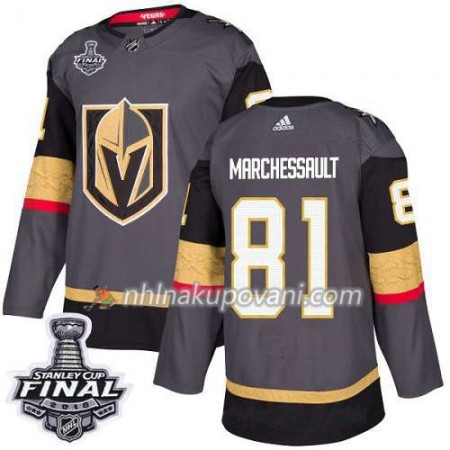 Vegas Golden Knights Dresy Jonathan Marchessault 81 2018 Stanley Cup Final Patch Adidas Šedá Authentic - Pánské
